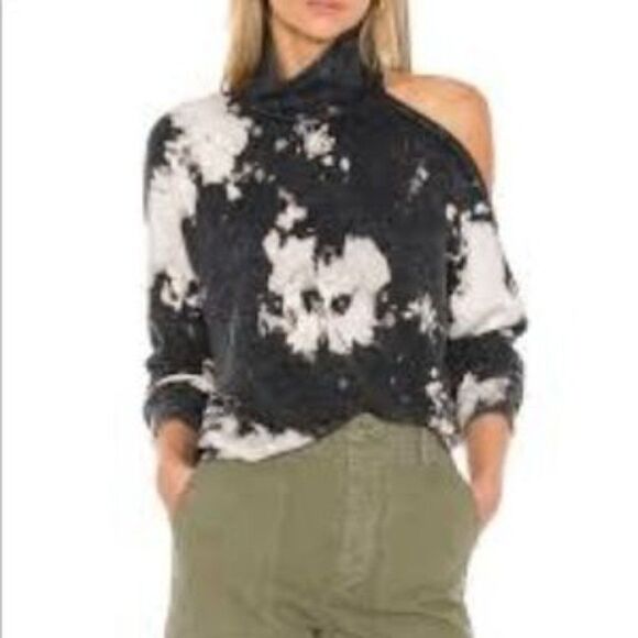 REVOLVE LA MADE Cold Shoulder Sweatshirt in Ivory and Tangerine size S EUC! - Picture 4 of 6